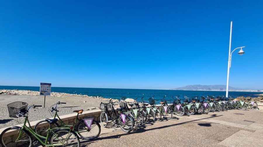 Malaga: City Bike Rental with Self-Guided Cycling Route - West along the water: SOHO street art, CAC museum stops, and the longest wooden bridge