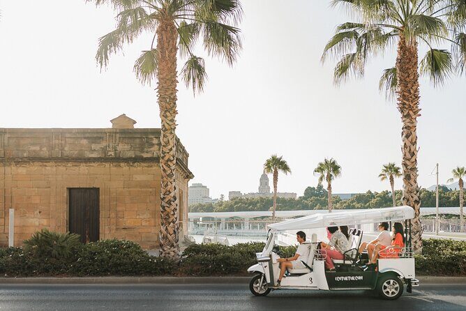 Malaga Welcome Tour with Local Guide in Eco Tuk Tuk Private - La Farola Lighthouse and Port Views That Make the City Click