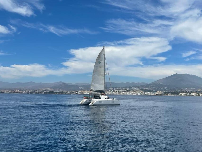 Marbella: Private Cruise in Catamaran - Paddle surfing, kayaking, and fishing gear: activity without the setup headache