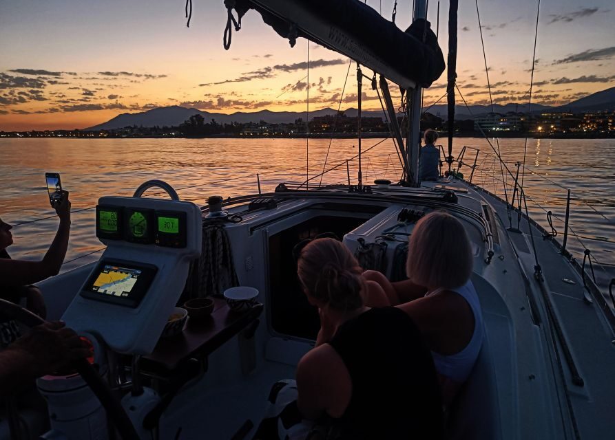 Sunset Sailing in Private Sailboat Puerto Banus Marbella - Puerto Banús from a different angle: Golden Mile and night harbor vibes
